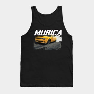 MURICA  Charger challenger Hellcat Widebody SRT yellow jacket burnout 1/4 mile drag Tank Top